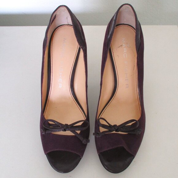 Marc Fisher "Violat 2" Womens Plum .5" Platform Peep w/3.5" Heel NWOB - Size 7M - Picture 5 of 11
